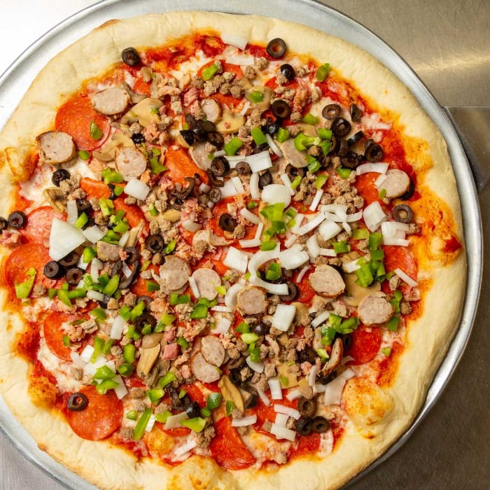 Tatos Supreme Pizza.